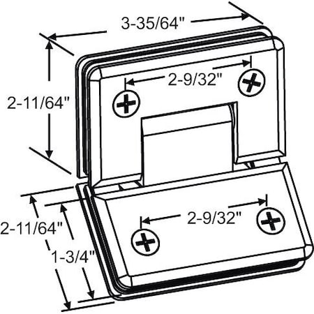 Strybuc Standard Duty Shower Hinge 22-260BCH